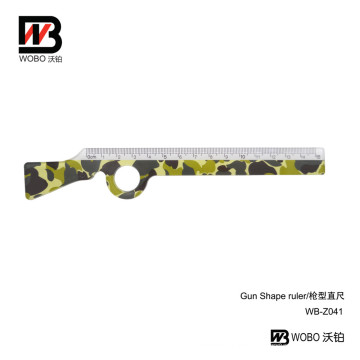 Office Stationery Cartoon Gun Shape Plastic Ruler for School